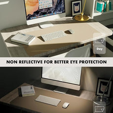 YSAGi Double-Sided Desk Pad, Leather Desk Mat, Eco Cork Desk Pad Protector, Large Mouse Pad for Desk, Waterproof Desk Blotter Pad, Writing Pad for Office/Home(23.6