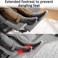 MCombo Power Lift Recliner Chair with Extended Footrest for Elderly People, Fabric 7287/7087 (Dark Gray, Medium)