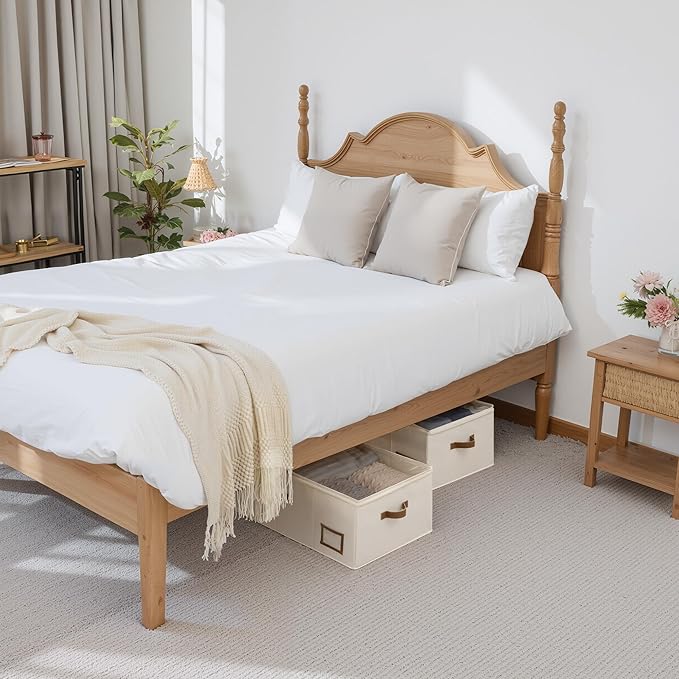 StorageWorks Under Bed Storage Bins, 10'' Underbed Storage Containers with Lid, 77L Clothes Organizer for Bedding, Blankets, Sweaters, Shoes, 2-Pack