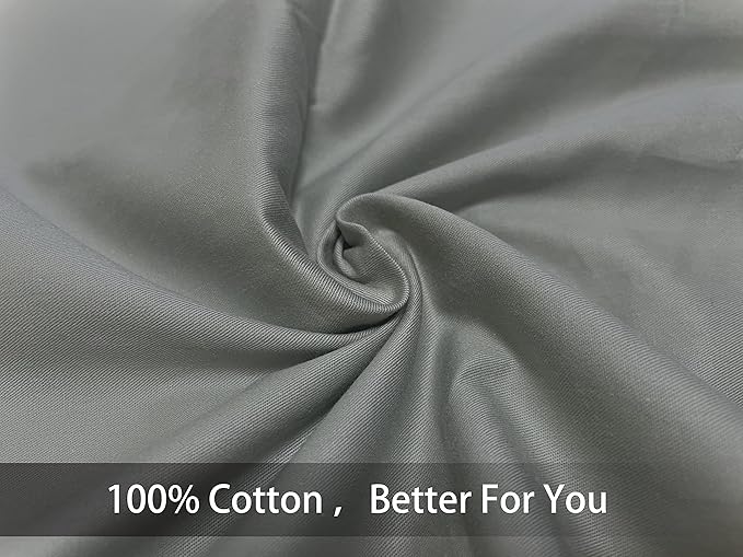 iMaylex Soft 100% Egyptian Cotton Zipper Pillow Case, Cozy and Lightweight Pillowcase, Easy Care, Light Grey, Body, 20'' x 48''