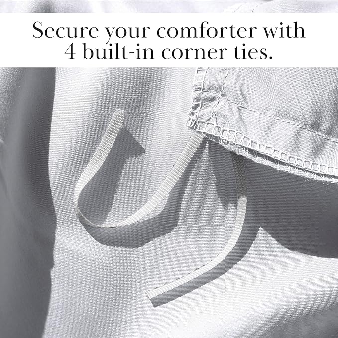 Southshore Fine Living, Inc. Floral Duvet Cover Twin/Twin XL Set - Reversible, Premium Quality Microfiber Twin Bedding Sets, Easy Care - 1 Twin Duvet Cover, 1 Sham - Botanical Leaves Grey