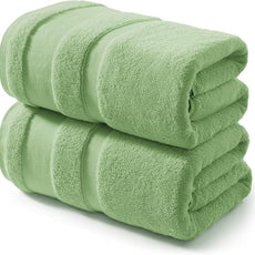 REDKISS 100% Cotton Bath Towels Set of 2, Extra Large Bath Sheets 35 X 70 Inches, 800 GSM, Quick Dry, Ultra Soft & Super Absorbent Bathroom Towel Sets for Bathroom, Gym, Spa, Pool & Hotel, Green