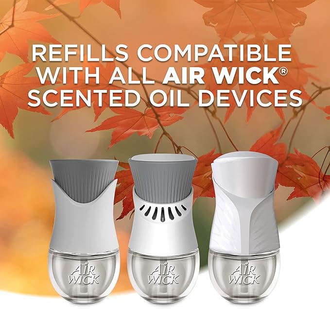 Air Wick Plug in Scented Oil Refill, Apple Cinnamon Medley, 5ct, Air Freshener, Essential Oils
