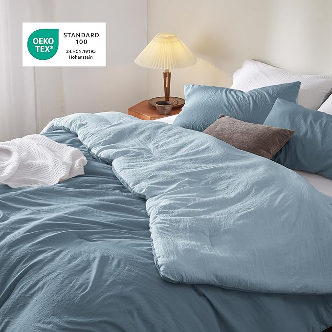 Bedsure Twin Size Comforter Set, Reversible Blue Soft Prewashed Bedding for All Seasons, 2 Pieces Warm Down Alternative Bed Set, 1 Lightweight Comforter (68"x88") and 1 Pillowcase