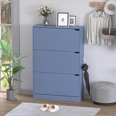 Shoe Cabinet with 3 Flip Drawers, Hidden Wood Shoe Cabinet,Freestanding Shoe Storage Cabinet for Entryway Hallway. 47.2