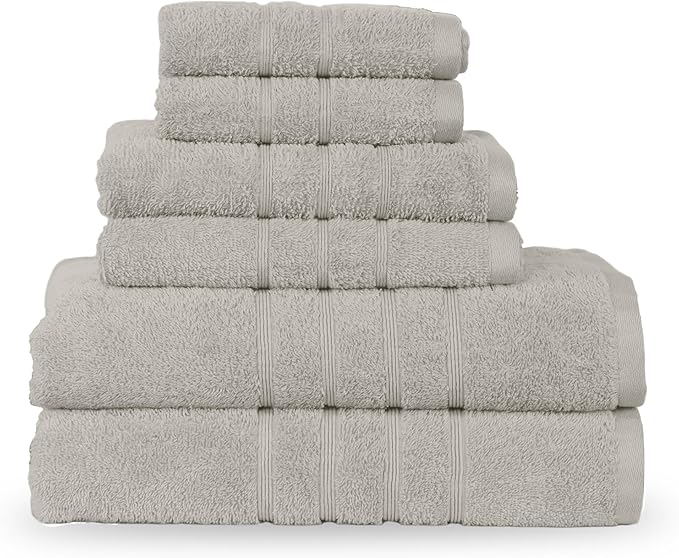 Martex 6-Piece Towel Set – Ultimate Performance – 100% Cotton – 2 Bath Towels – 2 Hand Towels – 2 Wash Cloths – Versatile – Low-Linting – Supersoft & Absorbent Bathroom Set – Easy Care – New Sand