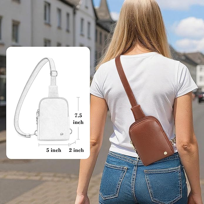 INICAT Travel Small Crossbody Sling Bags Women Cross Body Purses Passport Holder Vegan Leather Fanny Packs Birthday Gifts