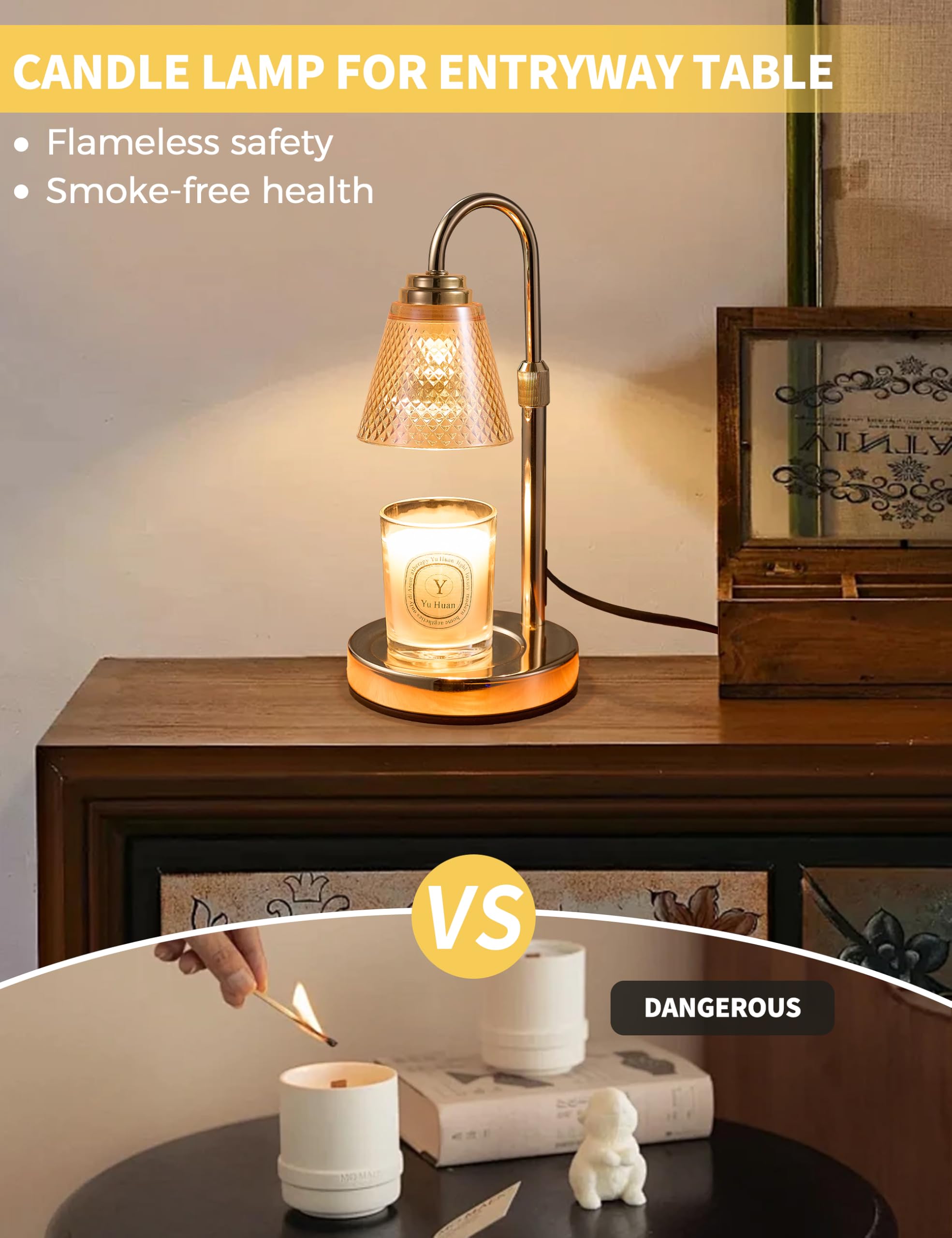 Candle Warmer Lamp with Timer Dimmer, Birthday Gifts for Mom Women Friend Sister, House Warming Gifts, Wax Melt Warmer, Office Apartment Dorm Room Home Decor Dormly