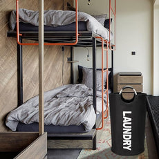 DOKEHOM 125L X-Large Laundry Basket, Collapsible Laundry Bag, Freestanding Tall Clothes Hamper, Foldable Washing Bin (Black)