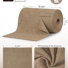 Fantasticlean Microfiber Cleaning Cloth Roll -75 Pack, Tear Away Microfiber Towels, 12