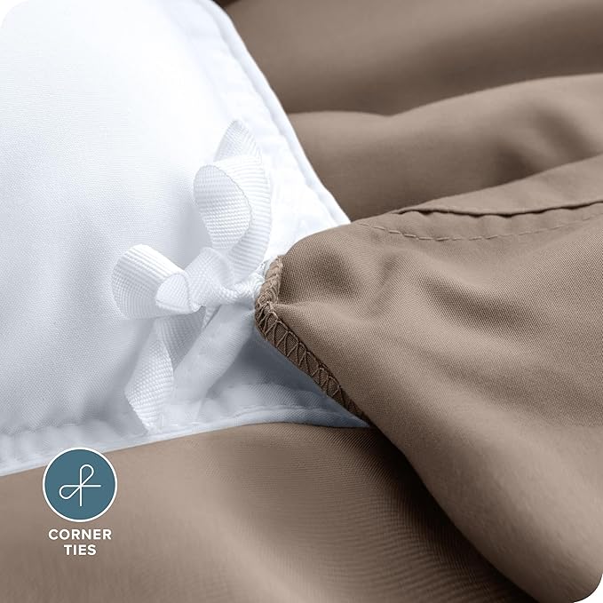 Bare Home Bedding Duvet Cover Full Size - Premium 1800 Super Soft Collection - Lightweight, Cooling - Soft Breathable Bedding Duvet Cover (Full, Taupe)