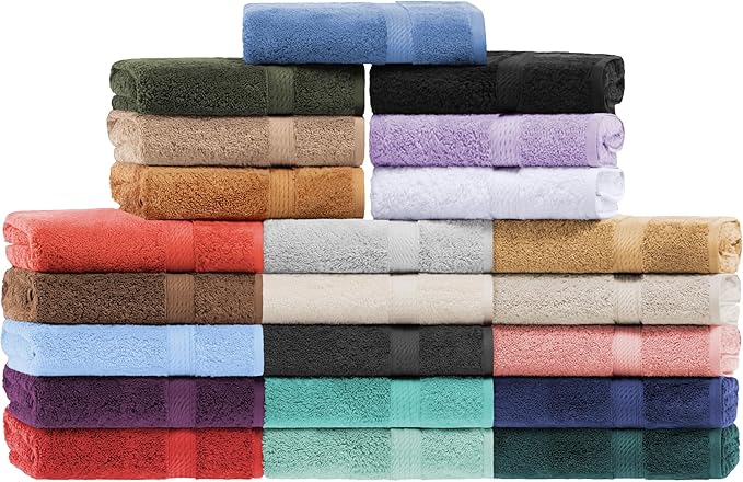 BNM Egyptian Cotton Heavyweight Towels, Ideal For Bathroom, Shower, Spa, 800 GSM Bath Towels, Highly-Absorbent, Luxury Bathroom Essentials, Soft Plush Home Basics, Bath Towel Set of 4, Latte Brown