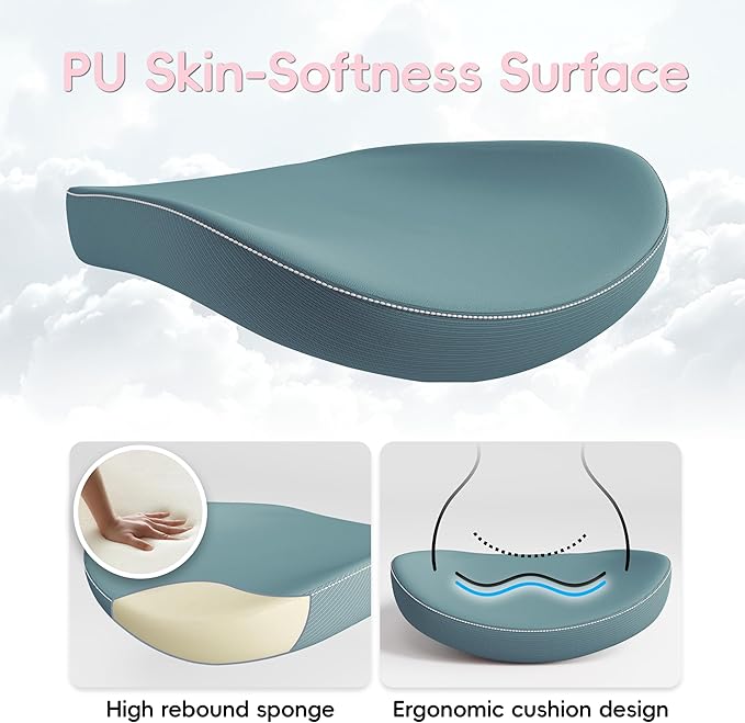 Office Home Ergonomic Desk Chair-Computer X-Shaped Chair Mesh PU Leather with Adjustable Lumbar Support-Executive Chair High Back with Headrest Flip-Up Arms for Long Hours (Sky Blue)