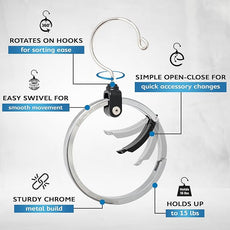 Multipurpose Closet Hangers- Tie and Belt Hanger for Closet- Great Space Saving Belt Organizer for Wardrobe - Ideal for Storing Belts, Ties, Scarfs, Baseball Hats, Purses & More- 3 Pack