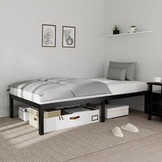 14 Inch Bamboo Bed Frame – Solid Wood Platform Bed Frame, Strong and Stable, with Non-Slip Slats for Support, No Box Spring Needed, Easy to Assemble, Noise-Free (Black, Twin)