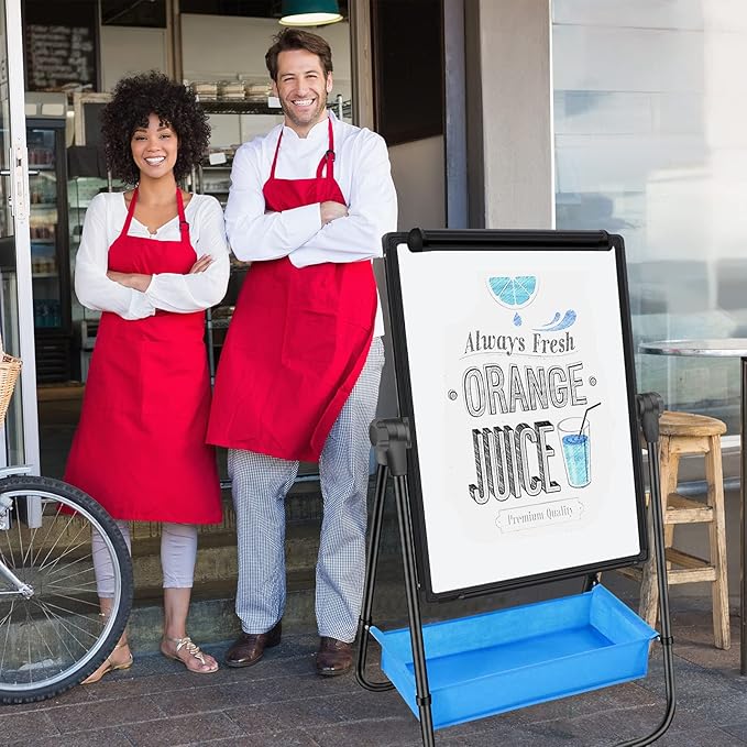 Magnetic Whiteboard with Stand - Double Sided 40"x28" Portable U Stand Easel Whiteboard, Height Adjustable & 360° Rotating Dry Erase Boards for Classroom, Home, Restaurant & Presentation