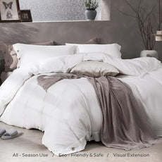 JELLYMONI Washed Cotton Duvet Cover - Off White, King Size 104x90 Inches, 3-Piece Bedding Set with Button Closure, Includes 1 Duvet Cover & 2 Pillowcases (Comforter Not Included)