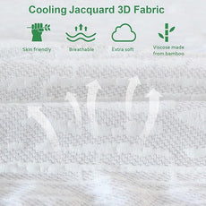Waterproof Mattress Protector King Size, Ultra Soft Viscose Made from Bamboo 3D Air Fabric, Mattress Pad Cover King, Fitted Up to 18