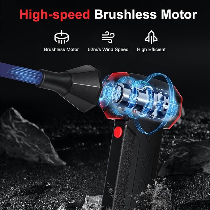 Pro Four-Speed mini Fan, 130,000 RPM high-Power air Blower, for Cleaning Electronics and Keyboards, Suitable for Computers, Keyboards, Cars, Home use, Outdoor Inflation, Snow and Leaf Removal