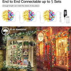 116ft Color Changing String Lights, 200 LED Multicolor & Warm White Globe Lights with Remote, 11 Modes, IP44 Waterproof, Plug in Fairy Lights for Indoor Outdoor Christmas Party Garden Decor