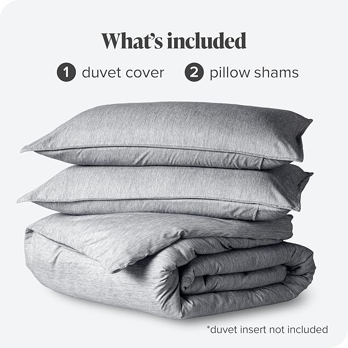 Bare Home Bedding Duvet Cover Full Size - Premium 1800 Super Soft Collection - Lightweight, Duvet Cover - Soft Textured Bedding (Full, Heathered Charcoal)