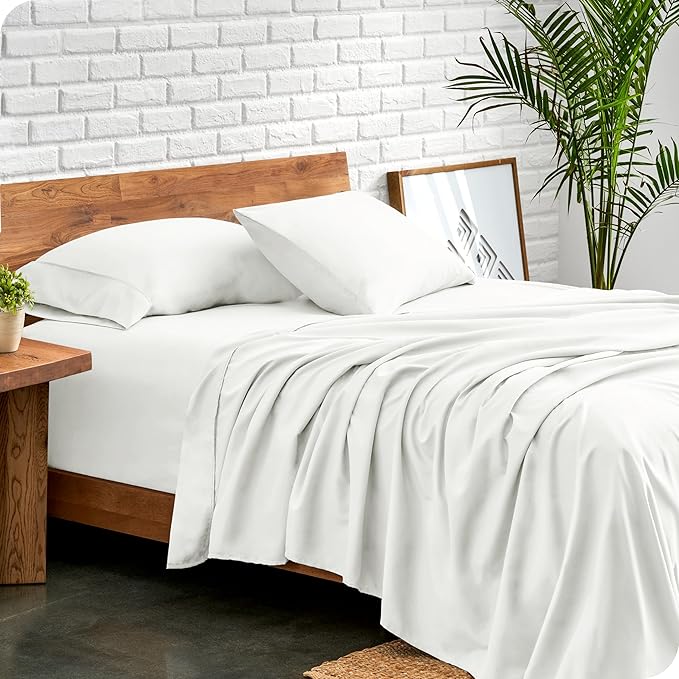Bare Home Split King Sheet Set - 1800 Ultra-Soft Microfiber Bed Sheets - Double Brushed - Deep Pockets - Easy Fit - 5 Piece Set - Bed Sheets & Pillowcases (Split King, Cream) BareHome