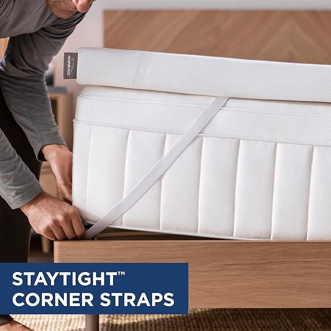 TEMPUR-Adapt 3" Memory Foam Mattress Topper, Twin, White