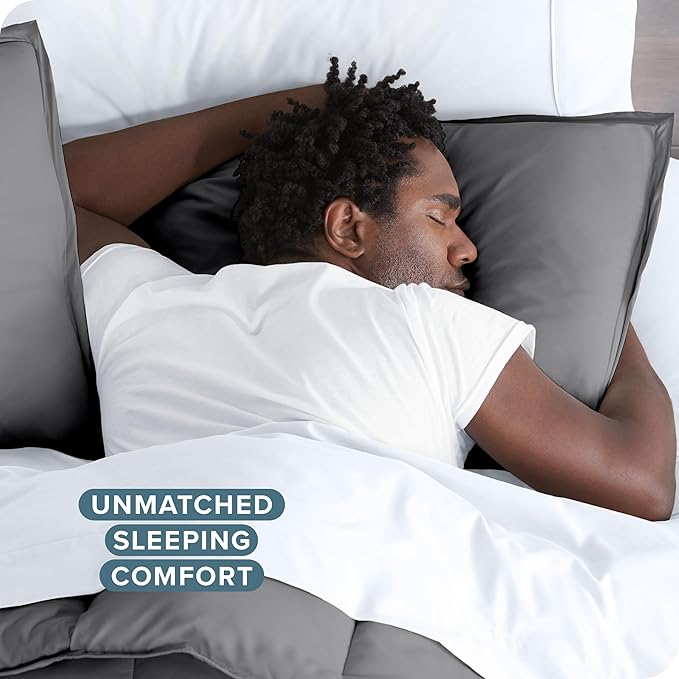 Bare Home Bedding Duvet Cover Oversized King Size - Premium 1800 Super Soft Collection - Lightweight, Duvet Cover - Soft Textured Bedding (Oversized King, Grey)