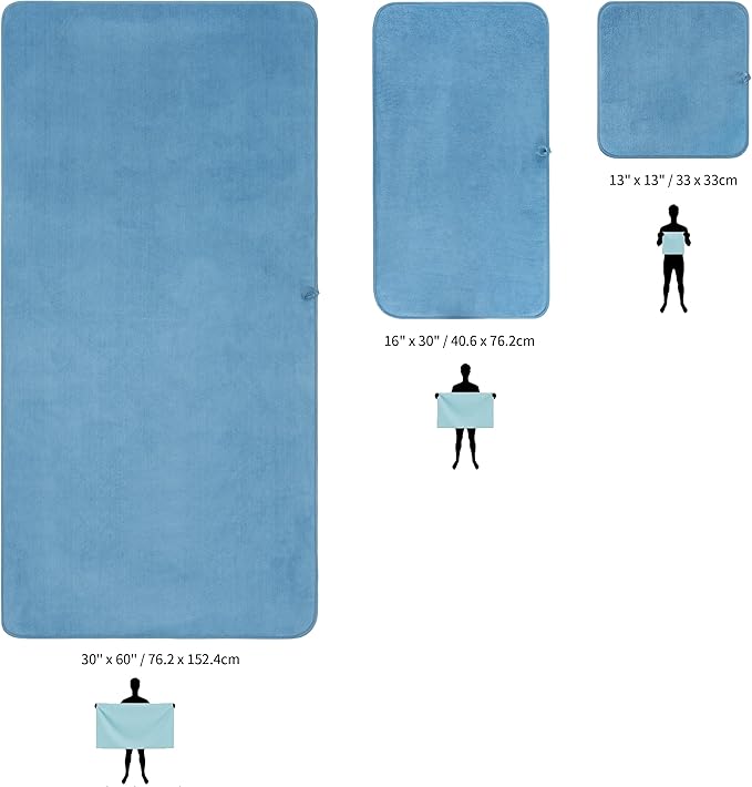 New Microfiber Bath Towel Set, 3 Piece, Oversize, Quick Dry, Lint Free, Includes Body, Hand and Face Towels