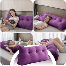 Large Bolster Triangular Headboard Wedge Backrest Positioning Support Bed Rest Reading Pillows Headboard Wedge Pillows for Day Bed with Removable Cover