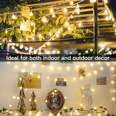 suddus String Lights for Bedroom, 33ft 100 Led Connectable Globe String Lights Indoor, Hanging Fairy Lights Plug in with Remote for Classroom, Room, Dorm, Outdoor, Christmas Tree Decor, Warm White