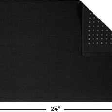 Cotton Paradise 100% Cotton Non Slip Bath Mats for Bathroom, 17x24 inch Soft Absorbent Quick Dry Machine Washable Floor Bath Mat, Black