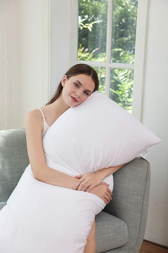 EVOLIVE Ultra Soft Microfiber 21"x54" Long and Full Body Pillow Insert Pregnancy Pillow (21"x54" Body Pillow)