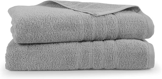 Martex 2-Pack Ultimate Performance Bath Sheet Set – 100% Cotton – 33” x 65” – Extra Large Bath Towels – Versatile – Low-Linting – Supersoft Bathroom Set – Super Absorbent – Easy Care – Monument Grey