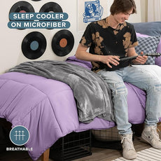 Bare Home Comforter Set - Extra Long Size - Ultra-Soft - Goose Down Alternative - Premium 1800 Series - All Season Warmth (Twin/Twin XL, Lavender)