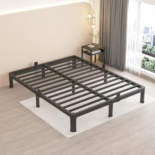 MAF 10 Inch Queen Metal Platform Bed Frame with Round Corner Legs, 3000 LBS Heavy Duty Steel Slats Support, Noise Free, No Box Spring Needed, Easy Assembly