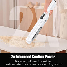 Handheld Vacuum Cordless, Lightweight 1.4lb with Powerful Suction, Charging Dock, Single Touch Empty and Detachable Dust Cup (Creamy White)