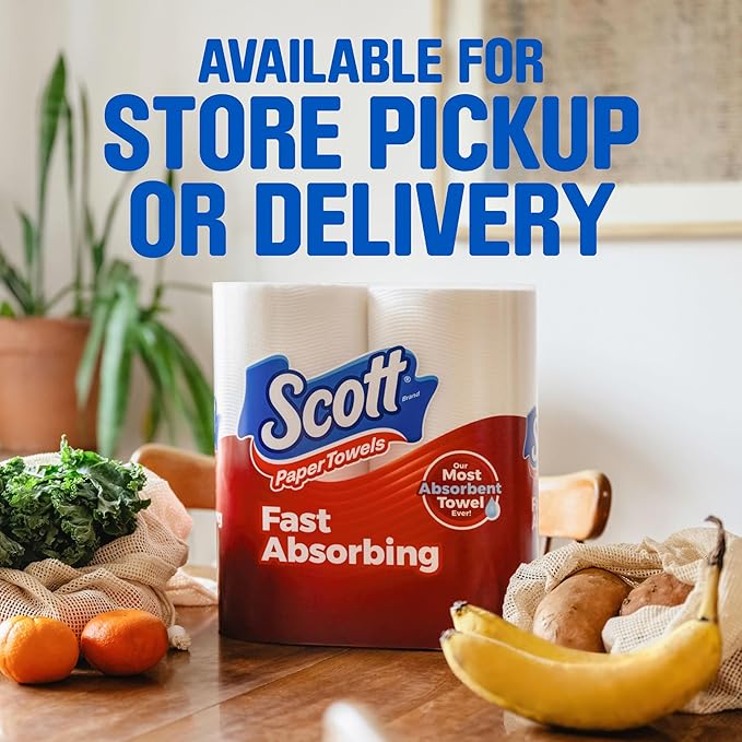 Scott Paper Towels, Choose-A-Sheet, 2 Double Rolls = 4 Regular Rolls (100 Sheets Per Roll)