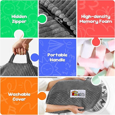 Hobestluk 2.5FT Bean Bag Chair Beanbags Small Bean Bag Chair with Filler Included Teardrop Bean Bag with Removable Cover for Bedroom Living Room (Small, Grey)