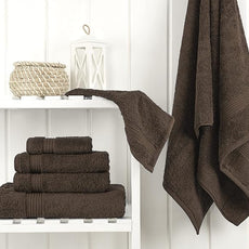 Cotton Paradise 6 Piece Towel Set, 100% Cotton Soft Absorbent Turkish Towels for Bathroom, 2 Bath Towels 2 Hand Towels 2 Washcloths, Brown Towel Set