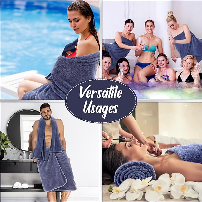 16 Pack Microfiber Bath Towels Bulk 27'' x 60'' Oversized Size Bath Towel Highly Absorbent Extra Large Soft Drying for Shower Beach Winter Salon Sport Gym Party (Diamond,Light Grey)