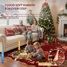 Lahome Floral Christmas Rug, 2x3 Kitchen Christmas Rugs for Entryway Ultra-Thin Washable Christmas Rugs Indoor, Red Door Mat Indoor Entrance Holiday Carpet for Entry Bedroom, Red