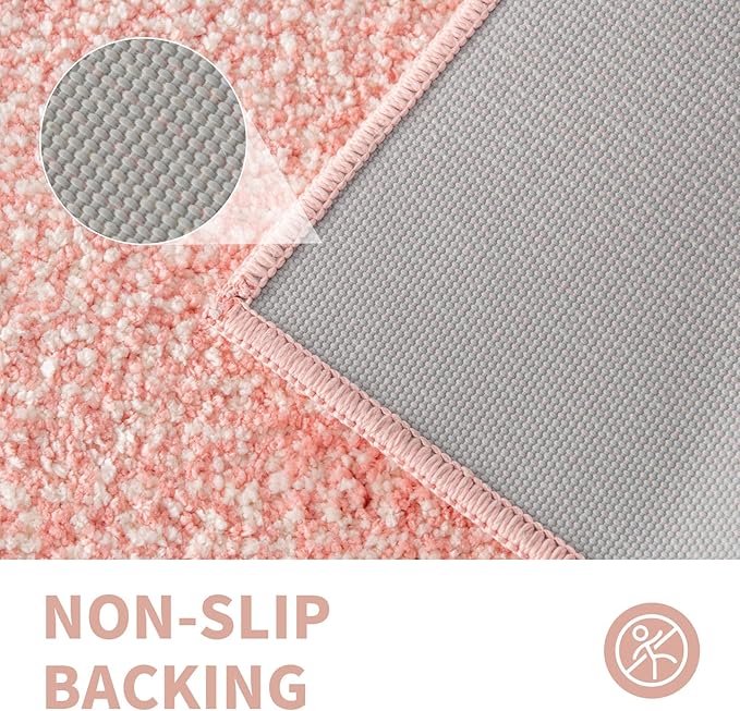CozeCube Bath mats for Bathroom Non Slip, Fluffy Absorbent Microfiber Bath mat Washable, Aesthetic Bathroom Rugs, Small Blossom Pink Bath mat, Blossom Pink, 24" x 16"