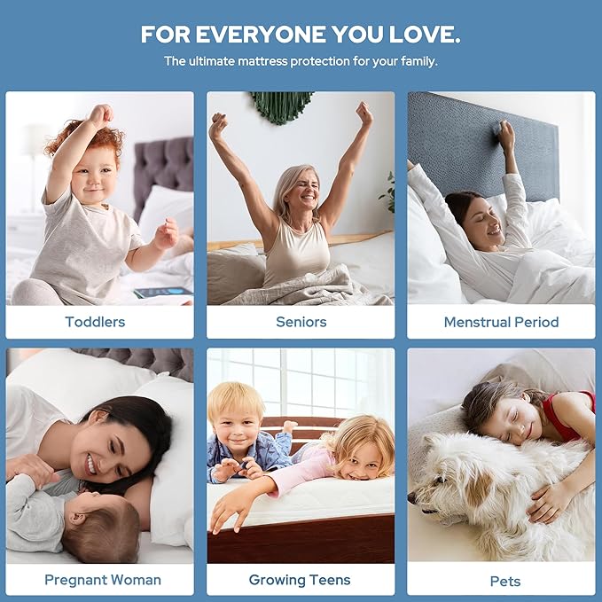BEDLORE Waterproof Twin XL Mattress Protector, Noiseless Mattress Cover with Stretchable Pockets for 6-15 inches Mattress, Soft Breathable Mattress Pad College Dorm Size for Back to School (White)