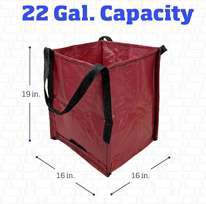DURASACK Heavy Duty Storage Tote Bag 22-Gallon Rugged Woven Polypropylene Moving Bag, Reusable Self-Standing Design, Holds up to 500 Pounds, Single, Red