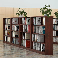 Farini 4 Shelf boockase Display Bookcase Freestanding Wooden Bookshelves for Home Office Living Room,48 Inch Height，Cherry