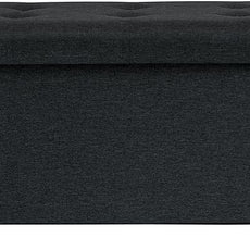 B FSOBEIIALEO Storage Ottoman with Tray, Foot Stools and Ottomans with Legs, Storage Cube Seat Linen Black 30