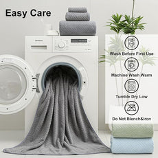 Ferdilan 8 Pack Gray Bath Towel Set, 2 Extra Large Bath Towel Sheets, 2 Hand Towels and 4 Washcloths Ultra Soft and Absorbent Chair Towels for Bathroom, Quick Dry Towel for Home Hotel