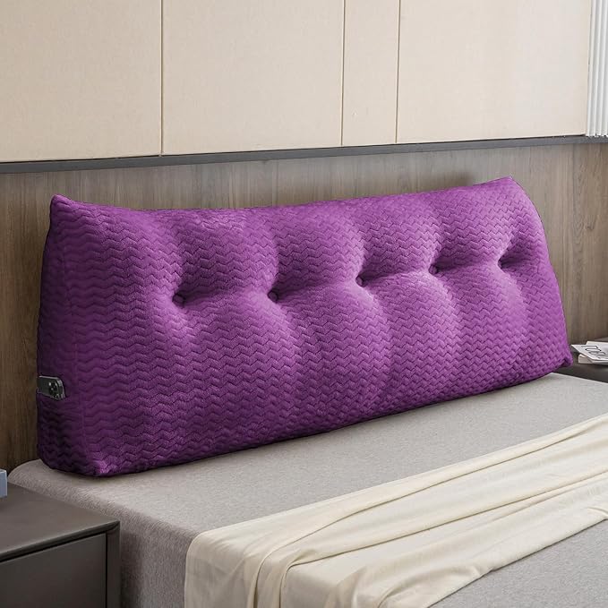 Large Bolster Triangular Headboard Wedge Backrest Positioning Support Bed Rest Reading Pillows Headboard Wedge Pillows for Day Bed with Removable Cover