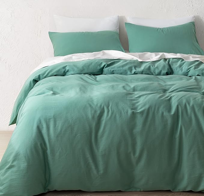 HeimenAogo Egyptian Staple Cotton Duvet Cover Set King Size, Ultra Soft and Breathable Comforter Cover with Zipper Closure, High Thread Count Long Staple Cotton Blanket Cover (104"×90"), Oil-Blue